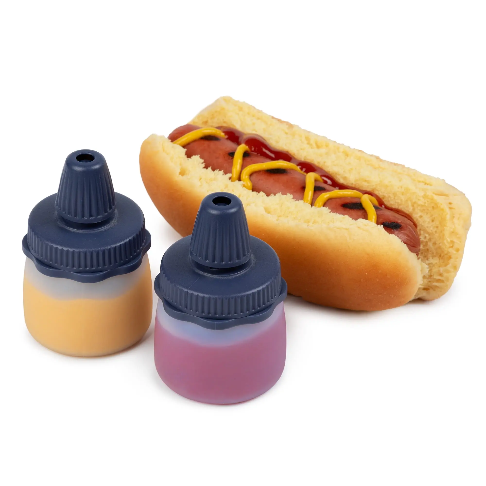 2-Pack Mini Squeeze Bottles Set, 2.5oz Leak-Proof Kitchen Seasoning Utensils for School Lunches, Picnics, Blue