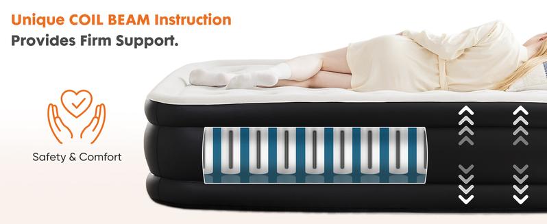 Air Mattress - 22" Inflatable Blow Up Mattress Airbed with Built-in High Capacity Pump, Adjustable, Non-Slip Bottom,Portable for Home or Camping Air Mattress - 22" Inflatable Blow Up Mattress Airbed with Built-in High Capacity Pump, Adjustable, Non-Slip Bottom,Portable for Home or Camping