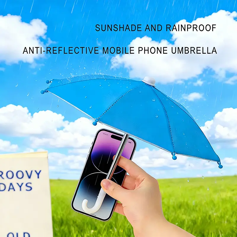 Phone Umbrella Portable Easy Use with Pig Stand Cellphone Holder Durable