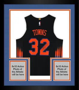 Framed Karl-Anthony Towns New York Knicks Autographed Nike Black 2025-26 Statement Authentic Jersey - Fanatics Authentic Certified
