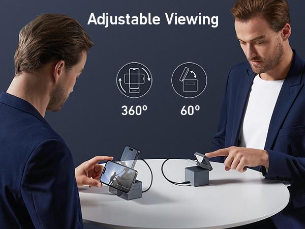 Anker 3-in-1 MagSafe Charger Stand, Foldable, 15W Fast Charging for iPhone 17 / 16 / 15 / 14 Series, Apple Watch, and AirPods (Charger and Interchangeable Plugs Included)