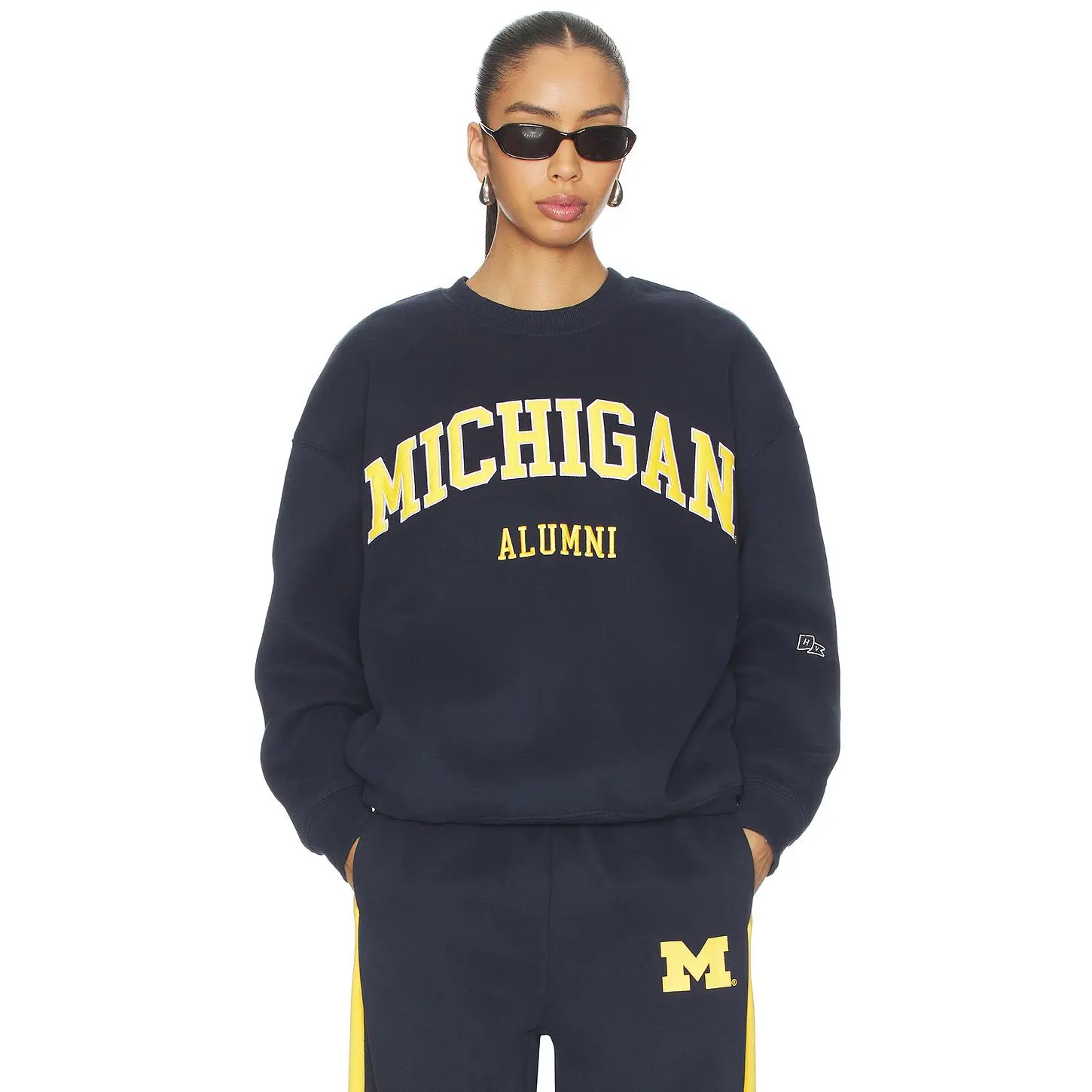 Hype and Vice Michigan Offside Crew Sweatshirt in Navy