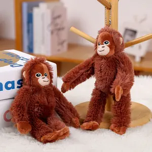 2 Pcs 18cm (7.1") Trendy Orangutan Plush Keychain Set, Fashion Matching Bag Charm & Accessory for BFF & Couples, Graduation Season & Anniversary Gift, Perfect Holiday Present for Kids & Teens