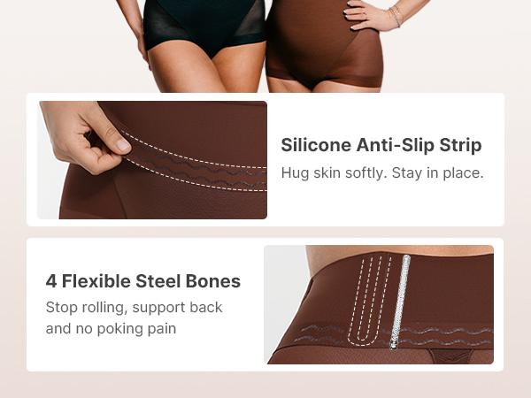 SHAPELLX Tummy Control Shapewear for Women High Waisted Body Shaper Underwear Compression Panty Invisible Girdle