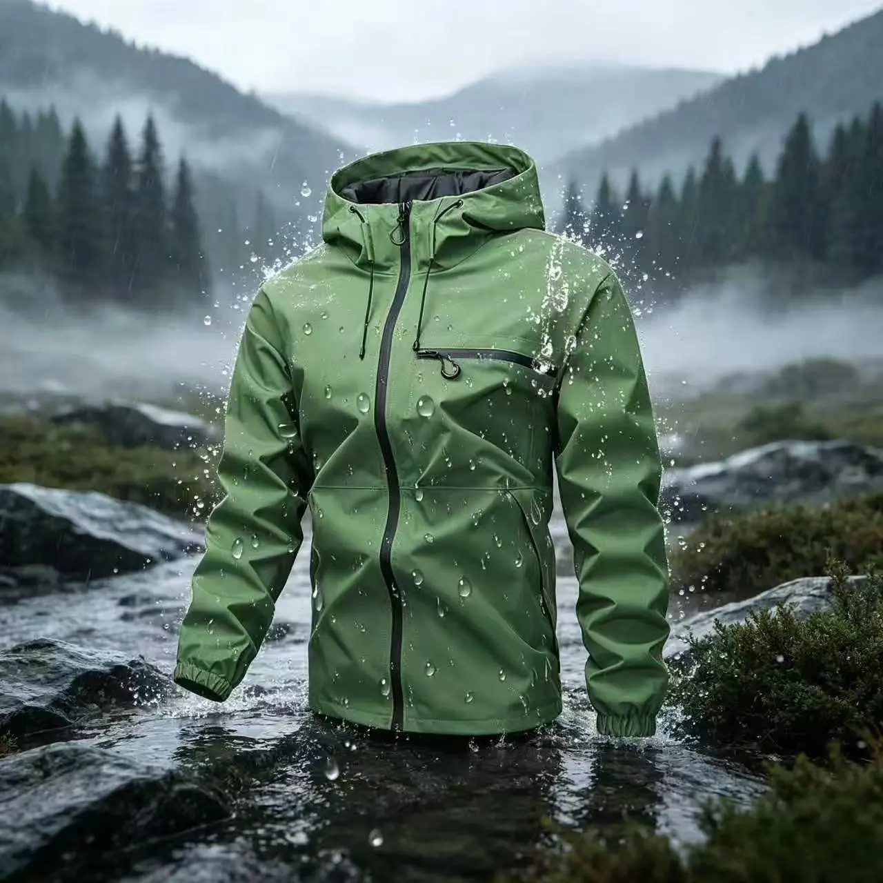 Men's Sport Casual Softshell Jacket - Lightweight, Windproof Hooded Long-Sleeve Tops with Pockets for Easy Layering, Outdoor Wear