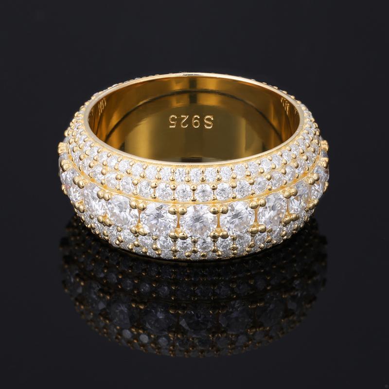 【#R60 】UCCIYO Fine Jewelry VVS1 Synthetic Moissanite Rings For Men Hip Hop Pave Setting S925 Sterling Silver Rings Hip Hop Jewelry FallFreshness