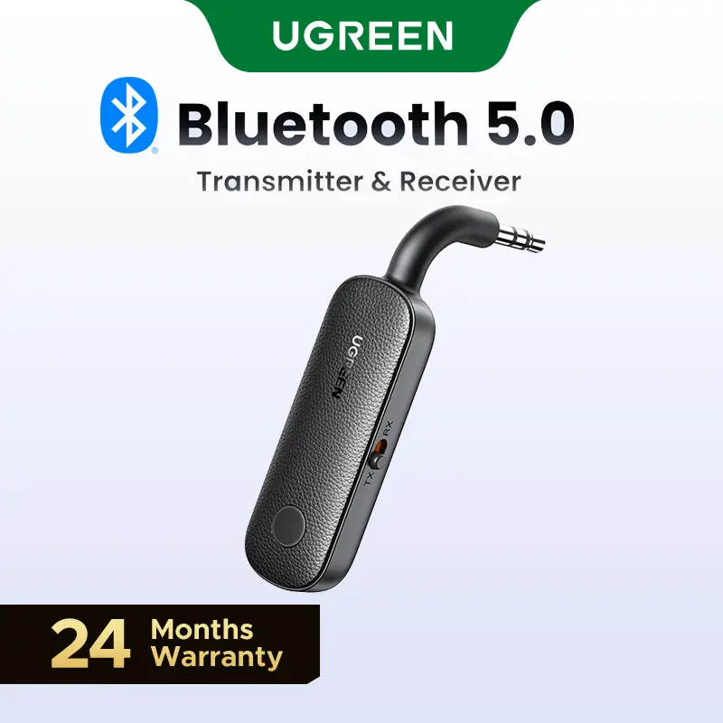 UGREEN Dual Mode Bluetooth Transmitter Receiver Adapter - Portable Plug-In Auto Accessories for 2 AirPods/BT Devices, Headphones, TV - Summer Sale, Travel