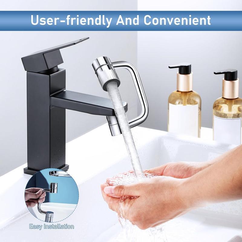 1080° Rotatable Faucet Aerator Extension for Toddlers Dual Sprayer Mode Bathroom & Kitchen Faucet Attachment Tap Head Replacement for Smart Face Washing