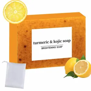 Lemon Turmeric Kojic Acid Soap - Gentle Dark Spot Remover for Face Acne Cleanser Cream Cleansing turmeric soap Face Facial Skincare Radiant Comfor
