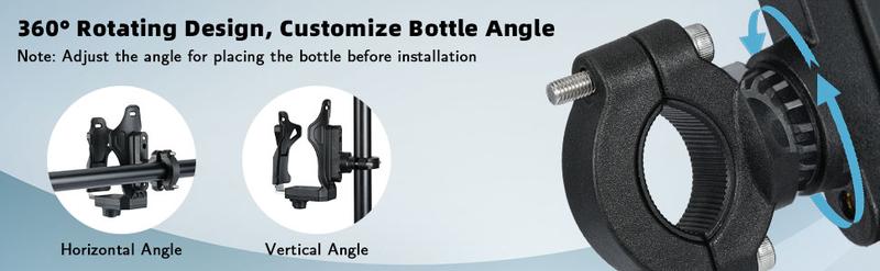 MoKo Bike Water Bottle Holder, Adjustable Bike Water Bottle Cage for 1.9-3.6" Diameter Bottle, for Handlebar & Frame, Motorcycle Cup Holder with Screw Tool, for Bicycle/Stroller/Scooter/Wheelchair/ATV