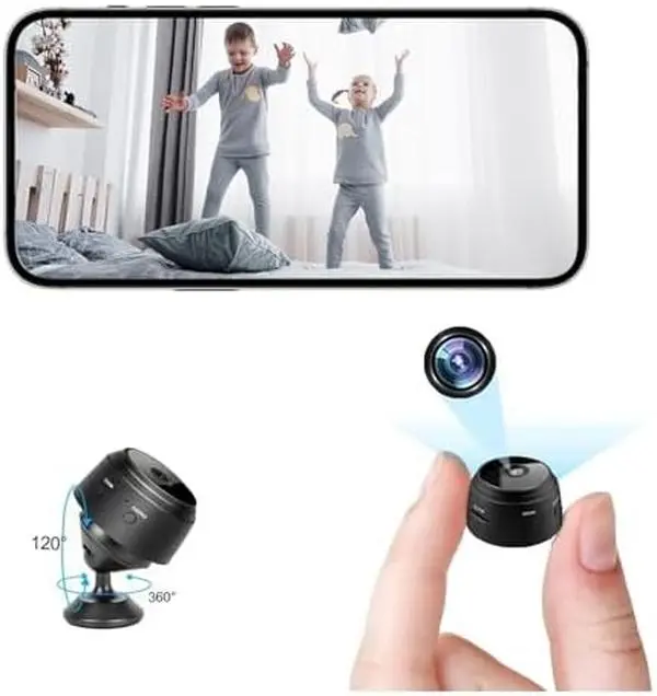 ZMDCAM Mini Camera for Home Use, Mini Security Wireless WiFi Camera, HD 1080P Indoor/Outdoor Night Vision Nanny Cam for Baby, Pets, Compatible with Smartphone, Tablets(Video Only)