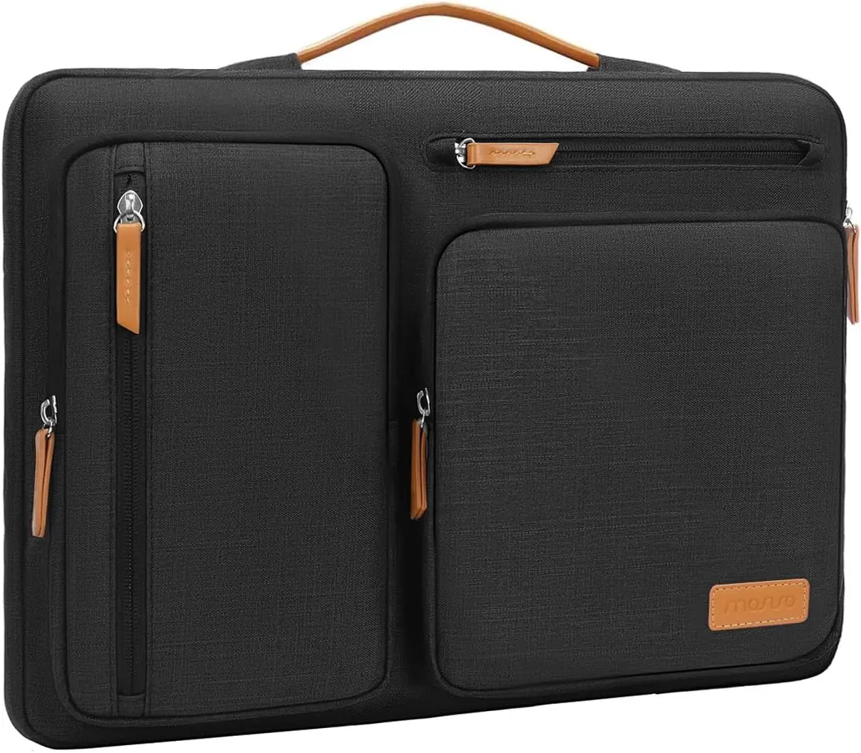 MOSISO 360 Protective Laptop Case 16 inch, 15-15.6 inch Laptop Sleeve Compatible with MacBook Pro 16, HP, Acer, Dell, Lenovo, ASUS, Side Open Carrying Case with 4 Zipper Pockets&Handle, Black