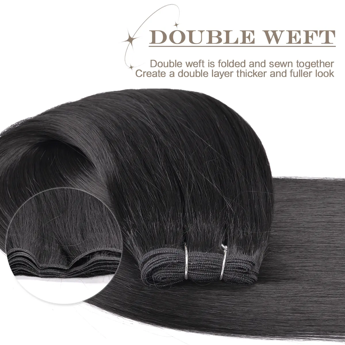 Straight Hair Extensions - Natural Hair Color,Invisible Hair Extensions Party Can Be Styled, Straight Cut, Lightweight and Versatile Hair Type 26inch 150g±5g/pcs Imported high-temperatur fiber synthetic hair