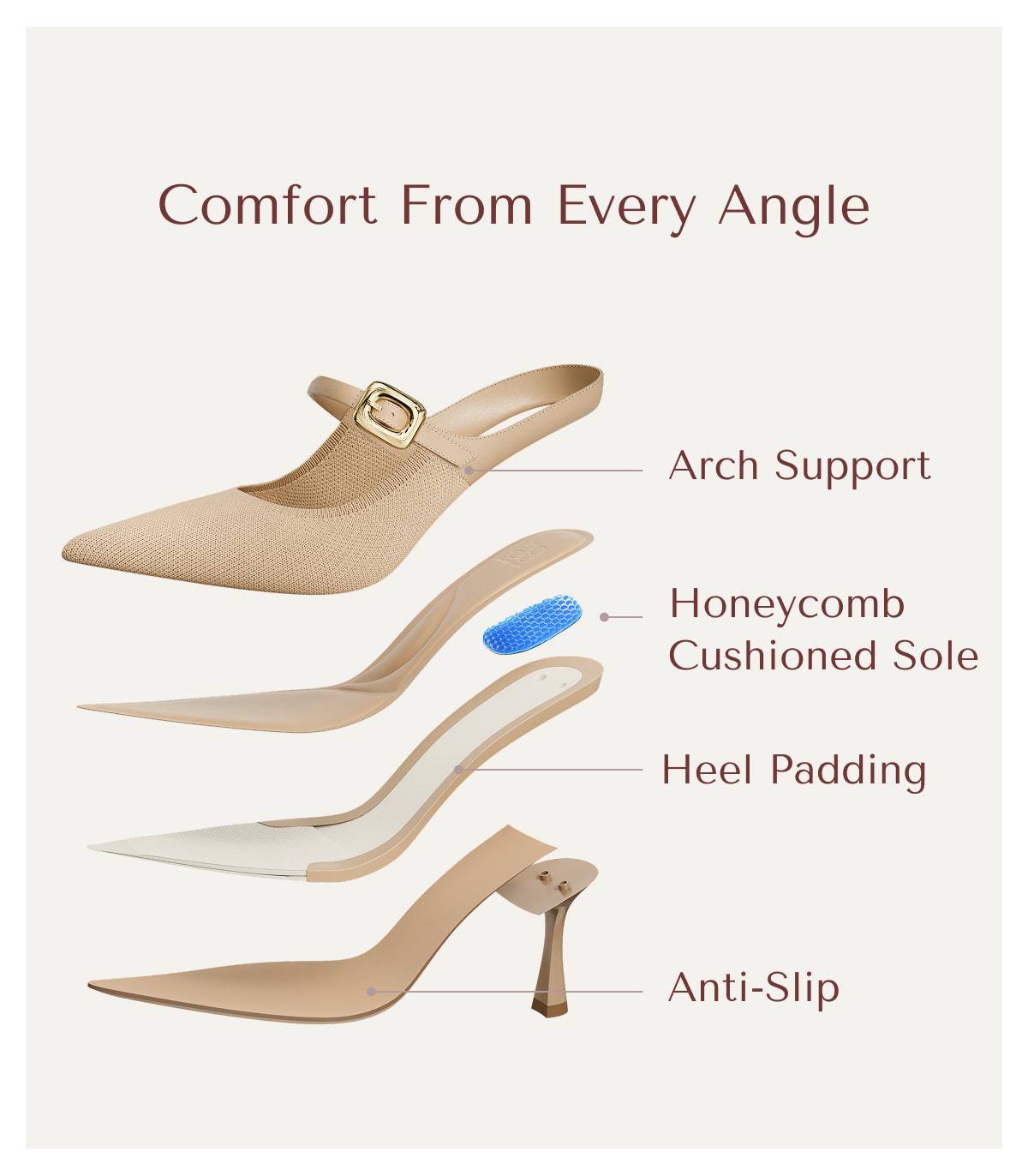 GraceLithe Pointed Toe Heeled Mules