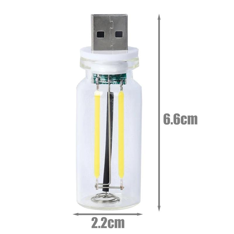 Car USB Night Light Touch Dimmable LED Filament Lamp Portable Lighting Plug and Play Decorative Atmosphere Light for Car Bedroom