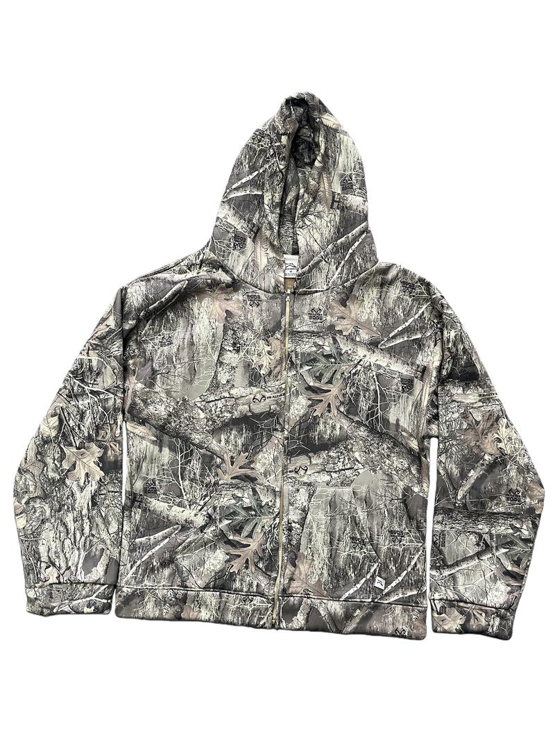 Popular fashion spring/autumn new arrivals: American street style retro camouflage maple leaf hoodies, digital print fashion hooded sweatshirts, men's zippered hooded cardigans.