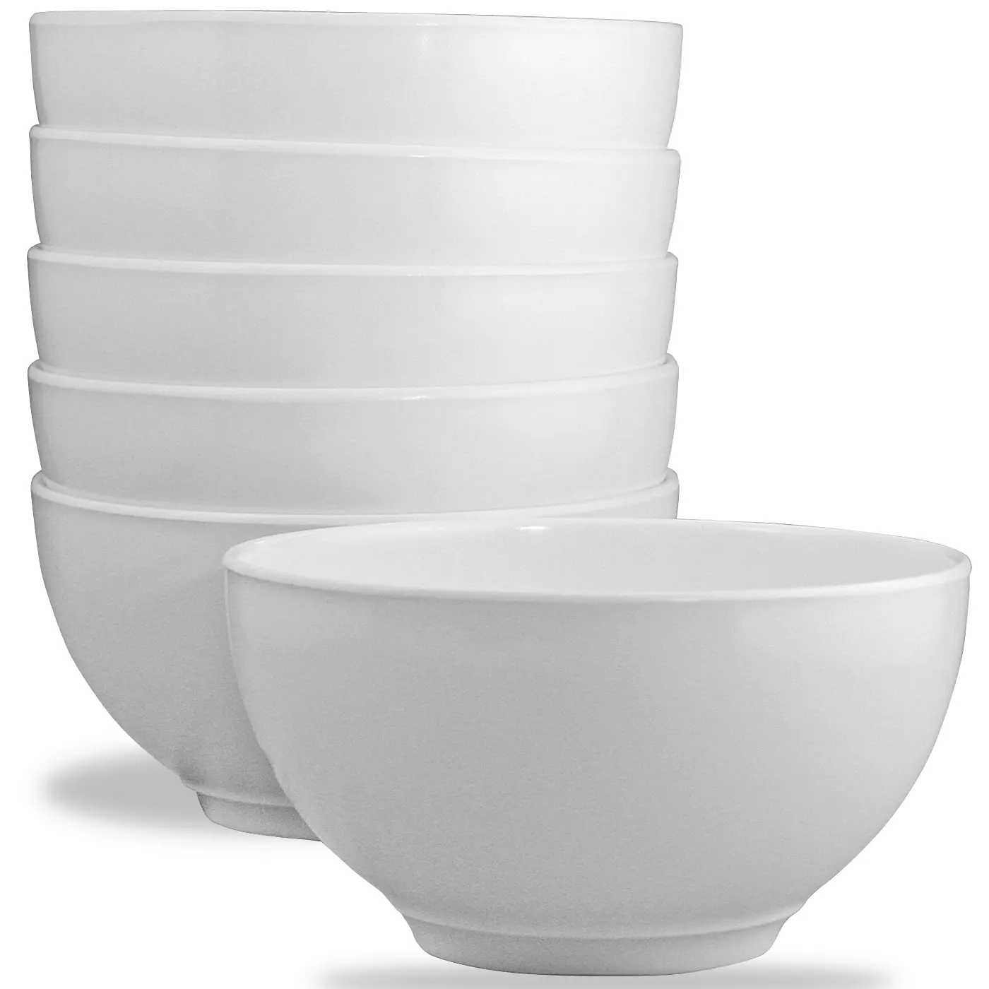Reston Lloyd 73300 6-Piece Melamine Round Bowl Set, White Tableware for Everyday Use