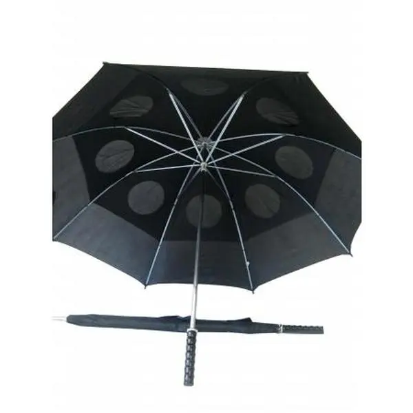 212 MAIN 60 in. Jumbo 8-Rib Double Canopy Waterproof Windproof Golf Umbrella - Manual Open, Wooden Handle, Conch 7860M, Golf Accessory, Large Umbrella, 8-Rib Umbrellas