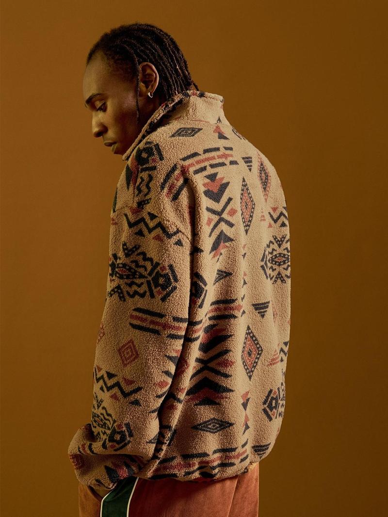 Men's Ethnic Style Half Zip Up Sports Jacket, Casual Comfortable Long Sleeve Stand Collar Pullover, Fleece Lined Warm Winter Coat for Autumn and Winter