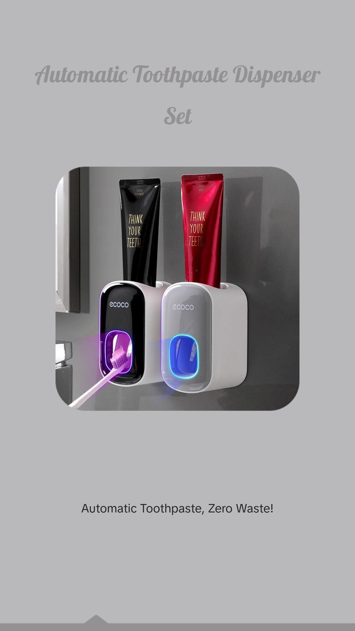 Toothpaste Dispenser, 2 PCS Automatic Toothpaste Squeezer Dispenser for Kids & Family Shower, is Wall Mount Bathroom Accessories with Super Sticky Suction Pad