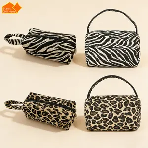 Trendy Animal Print Makeup Bag | Portable Travel Cosmetic Pouch storage organizer | Premium Fabric Smooth Zipper for Daily & Travel Use Organiser large capacity travel makeup bag