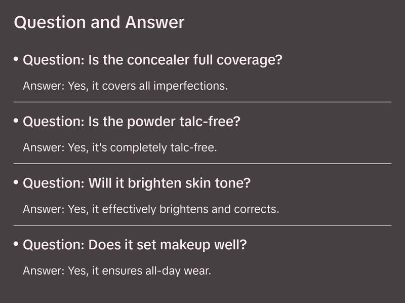 Cover & Blur Bundle - TCE Concealer and Brush, Talc-Free Yellow Powder and Brush Makeup Kit Set