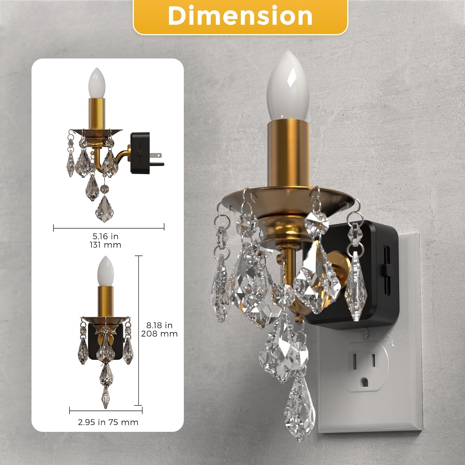 DORESSHOP Candle Style Night Light with Light Sensor, Flameless Decoration Light with Function for Dinng Room,Living Room, Bedroom