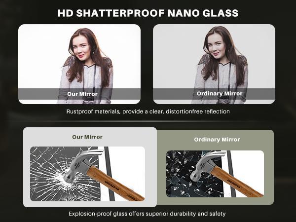 Mirror Full Length Standing with LED Lights, Floor Mirror with Stand, w/Dimming & 3 Color Lighting, Wall Mirror Aluminum Alloy Decor