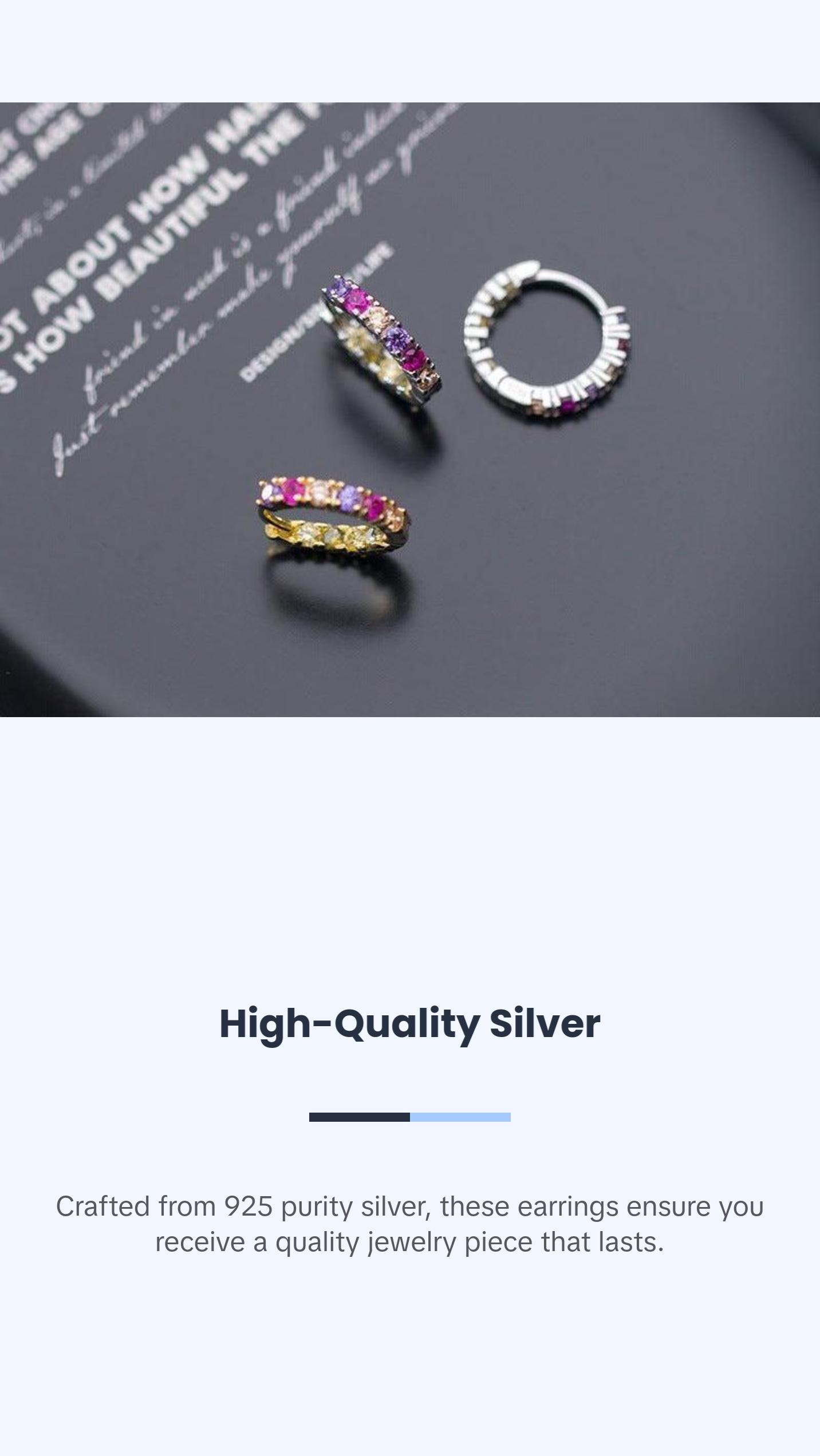 Women's Sterling Silver Colorful Gem Earrings