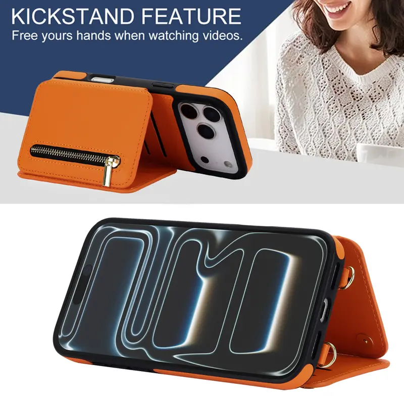 Blocking Zipper Wallet Crossbody Case for iPhone 18 Pro Max 17 16 15 14 13 Pro Max with Card Slots Wrist Strap Kickstand and Shockproof Protection Blocking Zipper Wallet Crossbody Case for iPhone 18 Pro Max 17 16 15 14 13 Pro Max with Card Slots Wrist Strap Kickstand and Shockproof Protection
