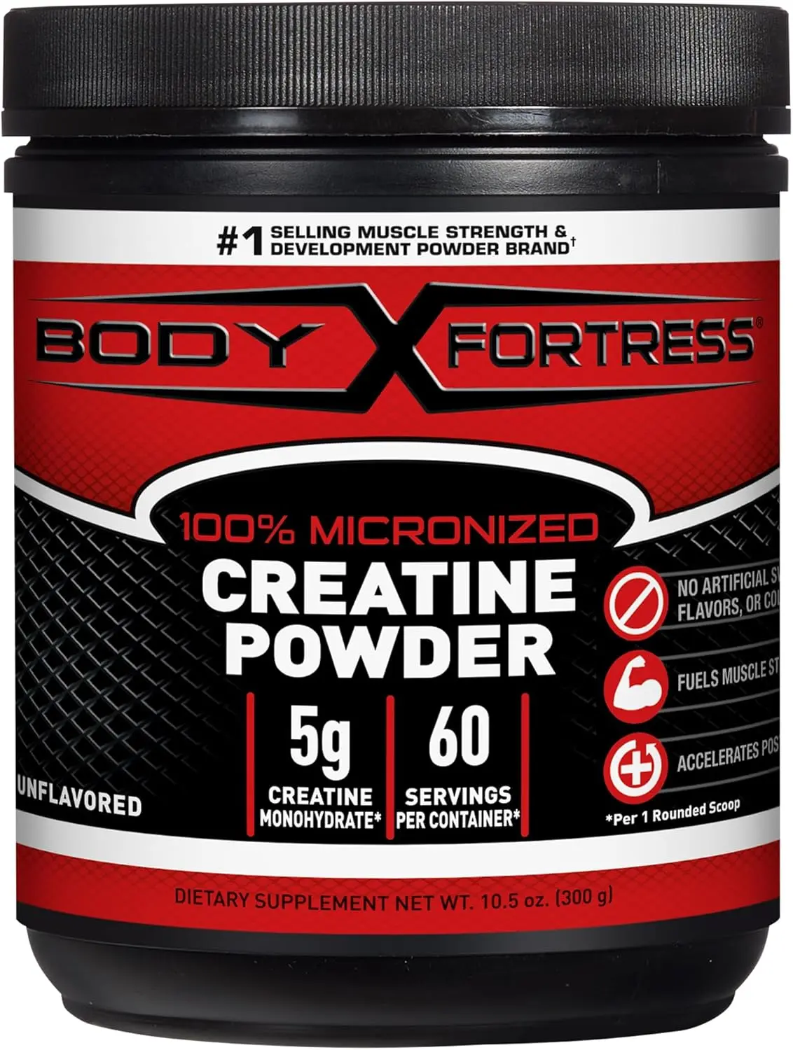 Body Fortress 100% Creatine Monohydrate Powder - Unflavored Micronized Creatine Supplement for Muscle Growth, Strength & Recovery, Pre Workout & Post Workout for Women and Men - 5g Per Scoop