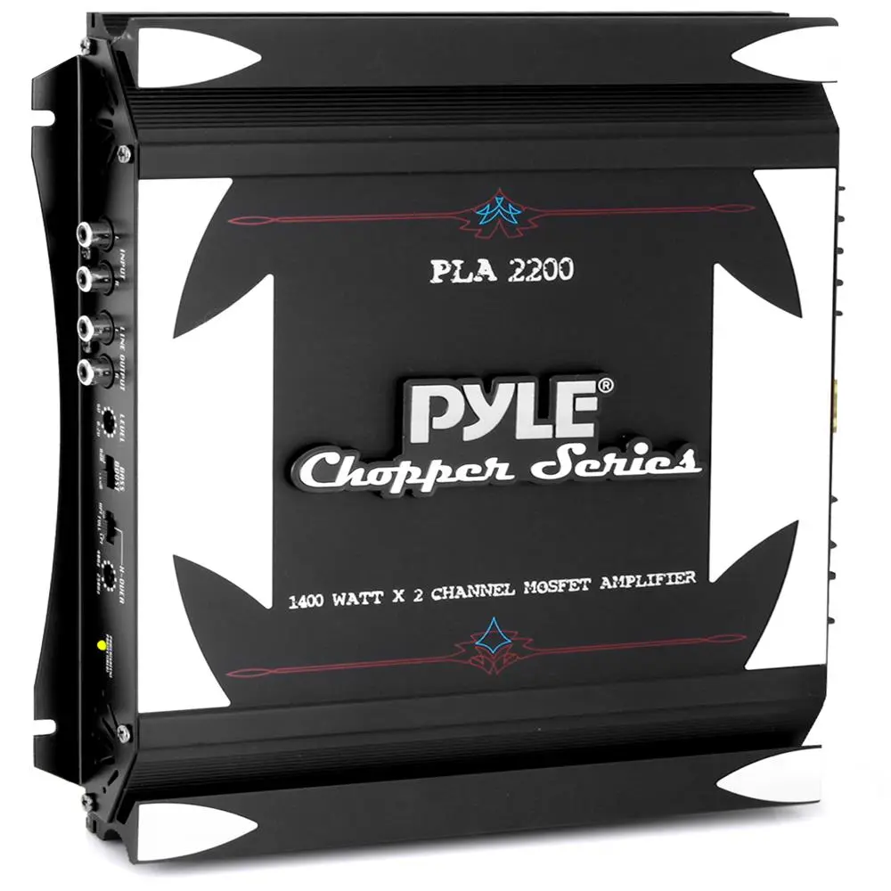 2 Channel Car Amplifier | 1400W High Power MOSFET Audio Amp - 700W x2 Stereo, Bridgeable Output, Variable Electronic Crossover, Bass Boost, RCA Inputs/Outputs, Thermal & Overload Protection - Slim Design Car Audio System