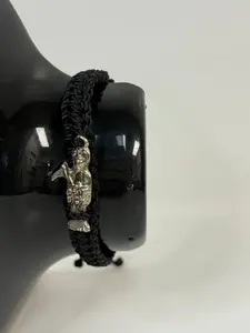 Santa Muerte Black double threaded bracelet