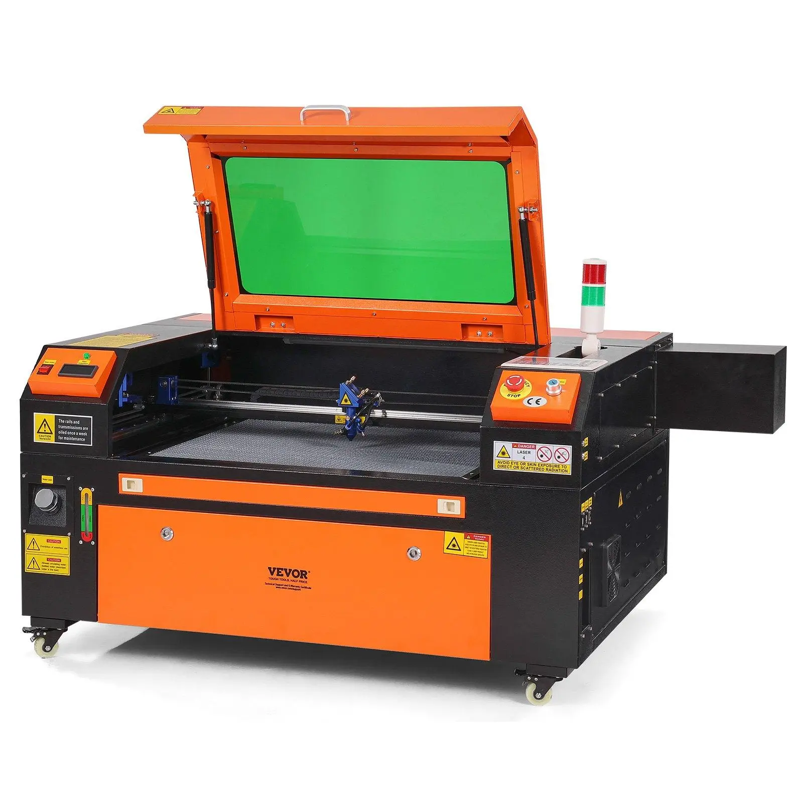 VEVOR 80W CO2 Laser Engraver Cutter Machine, 20x28 in (500x700 mm), 19.7 IPS, 2-Way Pass Air Assist, Emergency Stop, Movable Wheels, Compatible with LightBurn-CorelDRAW-AutoCAD, Windows-Mac OS-Linux, for Wood-Acrylic-Glass