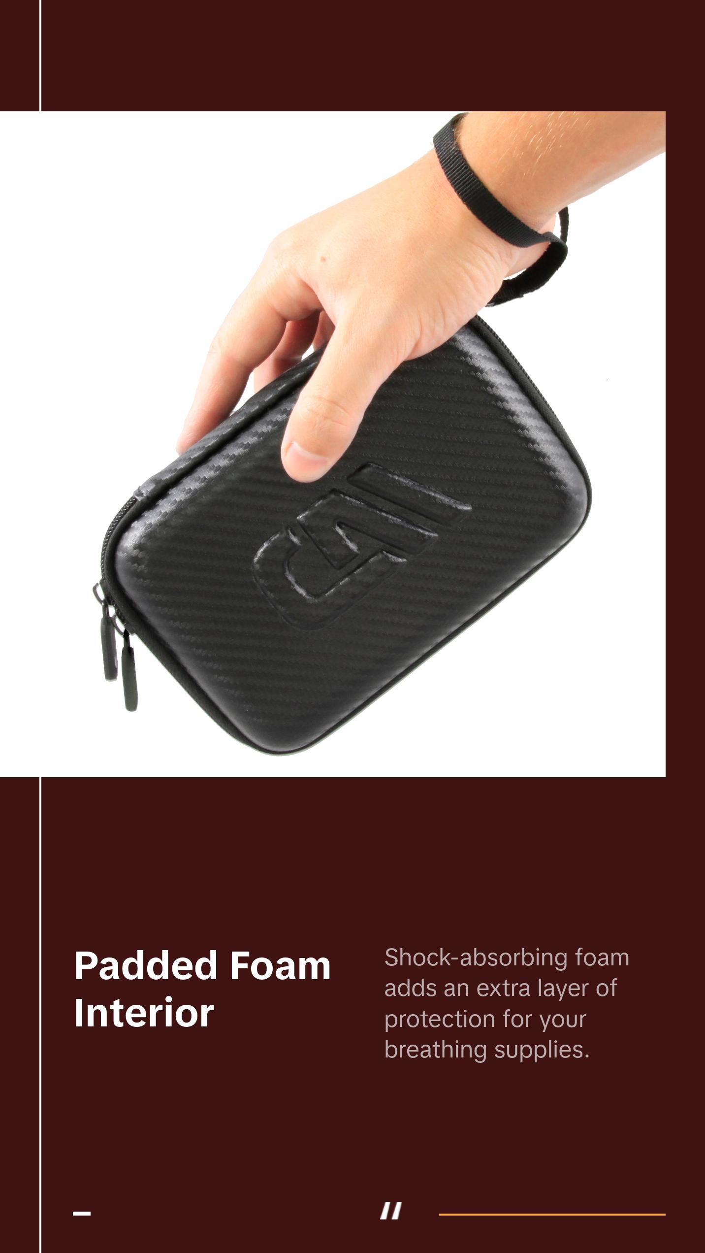 CASEMATIX Asthma Relief System Case - Professional Travel Storage for Inhaler Spacer & Breathing Accessories with Dual-Layer Interior & Padded Foam Protection