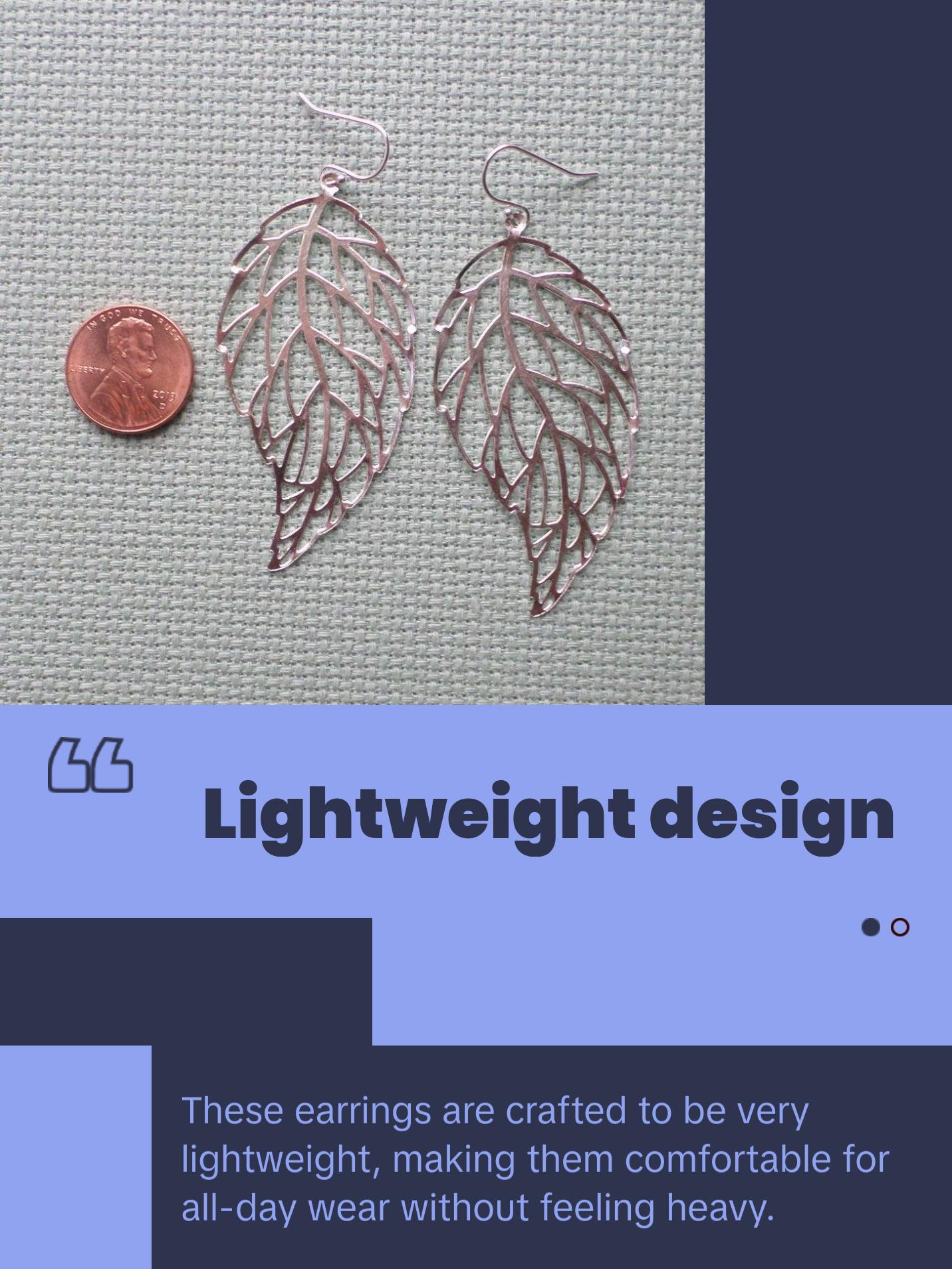 Silver Leaf Earrings - Dangle Leaf Earrings - Sterling Silver Leaf Earrings - Fall Jewelry - Christmas Gifts - Long Earrings