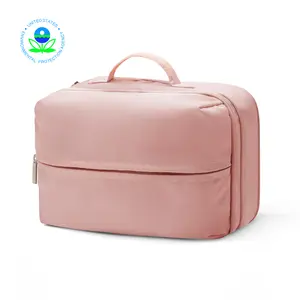 Mexs Travel Cosmetic Bag 5.5L Women Portable Makeup Case Organizer Wide-open Toiletry Pouch for Cosmetics Toiletries