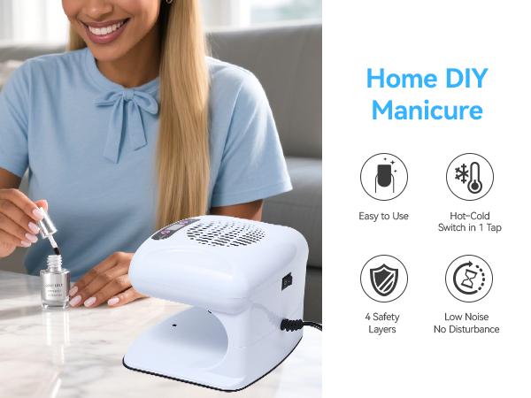 SAVILAND Essentials 5X Faster Nail Dryer – 300W Smart Sensor Dryer for Regular Polish with Warm & Cool Dual Air Modes, Battery-Free for Quick Drying SAVILAND Essentials 5X Faster Nail Dryer – 300W Smart Sensor Dryer for Regular Polish with Warm & Cool Dual Air Modes, Battery-Free for Quick Drying