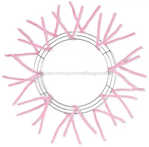 15"Wire,25"Oad-Pencil Work Wreath X18 Ties, Pink XX750422