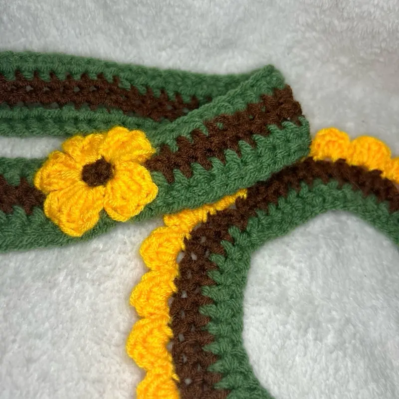Handmade Sunflower collar & headband bundle