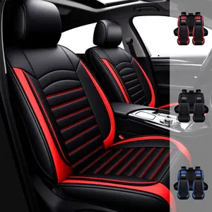 Premium Universal 5-Seater Car Seat Cover Waterproof Protectors Soft Breathable PU Leather Padded Full Set Front Rear Seat Cushion Protectors Easy to Clean Airbag Compatible Fits Most Car Models Hyundai Nissan Ford Kia BMW Audi Vw Toyota Honda Mazda