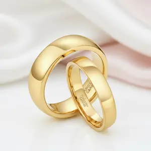 Yellow Gold Classic Tungsten Wedding Band