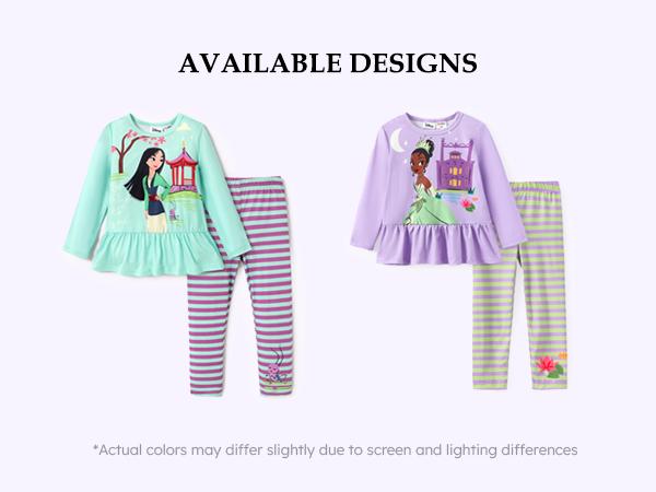 Disney Frozen Minnie Mouse Stitch Princess Fall Toddler Girl Outfit 2 Piece Long Sleeve Sweatshirt & Leggings Set Cozy Disney Frozen Characters & Floral Design