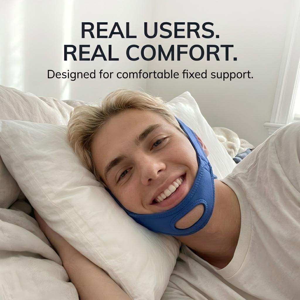Frontloading Chin-Strap Support Forward-Oriented Jaw Posture While You Sleep