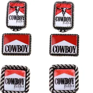 Three Pairs of western cowboys stud earrings.