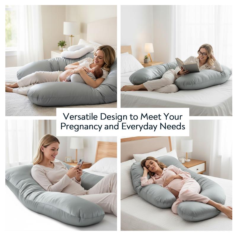Cooling Satin Pregnancy Pillow with Removable Silky Luxurious Cover, 60 Inch Cozy J-Shape Full Body Maternity Pillows Nursing Pillow Gifts for Pregnant Women Side Sleepers Sleeping Abdominal Lumbar Neck Back Leg Support, Solid Grey #TiktokshopStockUp Cooling Satin Pregnancy Pillow with Removable Silky Luxurious Cover, 60 Inch Cozy J-Shape Full Body Maternity Pillows Nursing Pillow Gifts for Pregnant Women Side Sleepers Sleeping Abdominal Lumbar Neck Back Leg Support, Solid Grey #TiktokshopStockUp