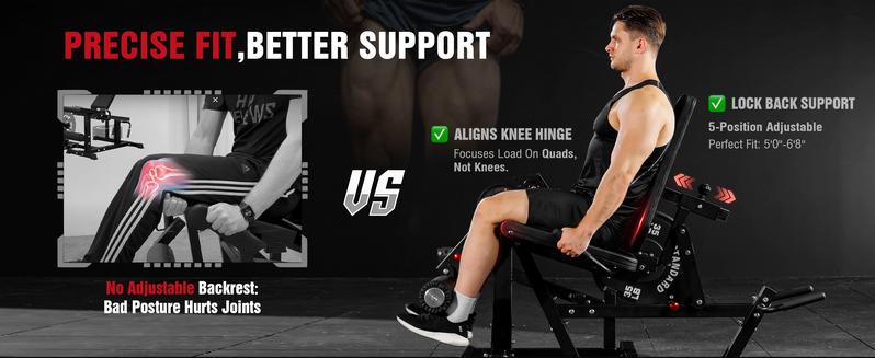 MIKOLO  Leg Extension & Curl Machine, Adjustable Seated Leg Extension and Lying Leg Curl Equipment with Cable System for Home Gym Workouts