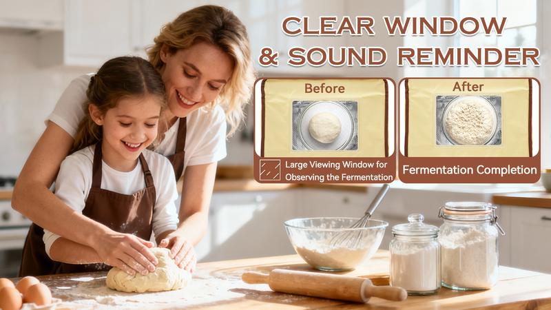 Folding Bread Proofing Box with (50-113°F)  Temp Control & 48H Timer, Proofing Box for Sourdough, Bread Baking, Pizza, Yogurt, Kombucha, Space-Saving & 5-Layer Fabric