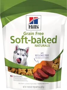 Hill's Grain Free Soft Baked Naturals, All Life Stages, Great Taste, Dog Treats, Beef & Sweet Potato, 8 oz Bag