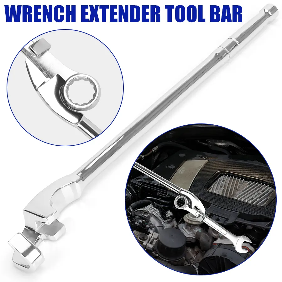 Wrench Extender Tool Bar, Extra-Long 15 Inch Wrench Extension for Maximum Leverage Universal Extension Tool for Automotive Repair & Mechanics